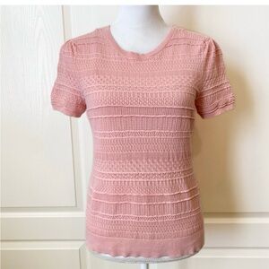 Lauren Ralph Lauren Women's Pointelle-Knit
Short-Sleeve Sweater Pink
